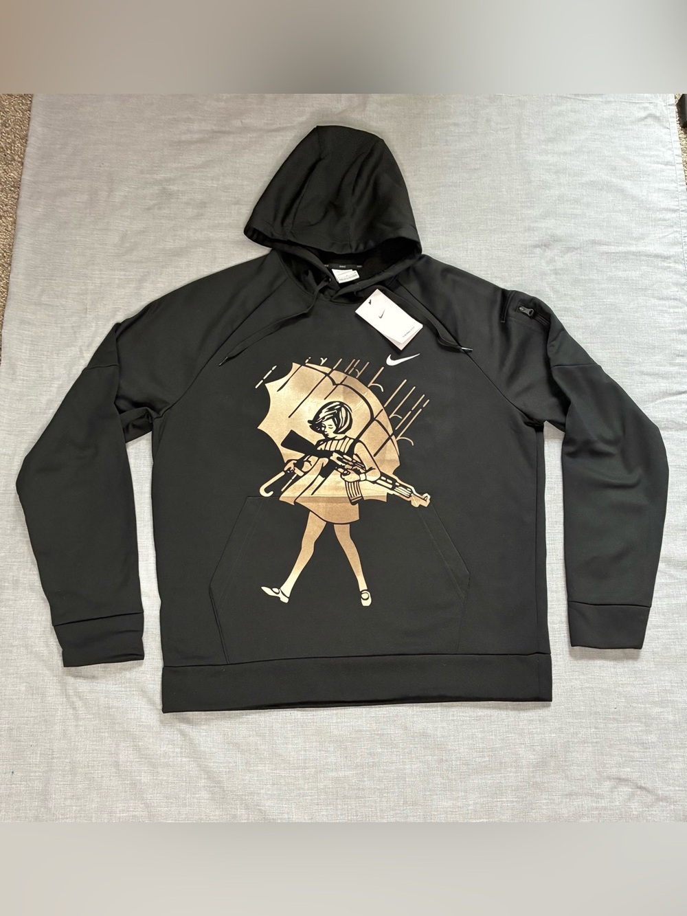 Nike Men’s Black ThermaFit Pullover Hoodie With Slinger’s “Assault Girl” Graphic